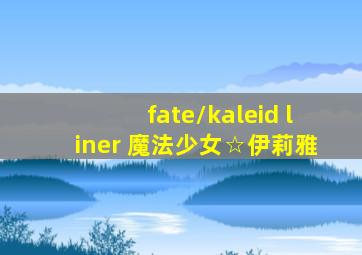 fate/kaleid liner 魔法少女☆伊莉雅